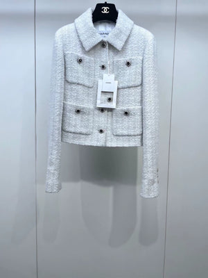 Chanel 25K white tweed jacket