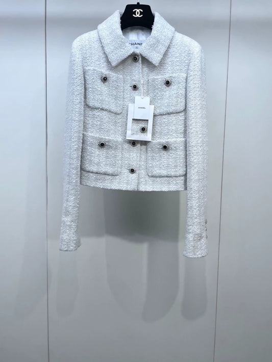 Chanel 25K white tweed jacket