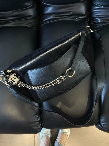 Chanel x Pharrell black & gold belt bag/crossbody bag