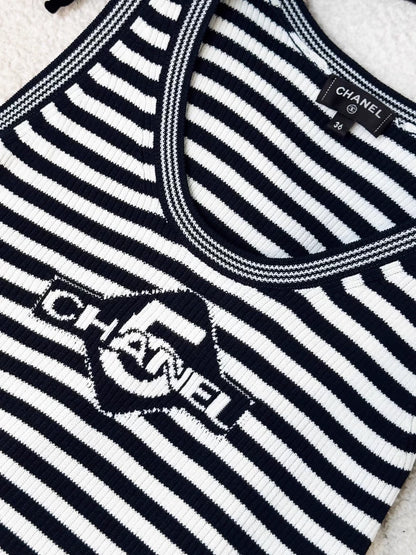 Chanel 23C black and white striped top