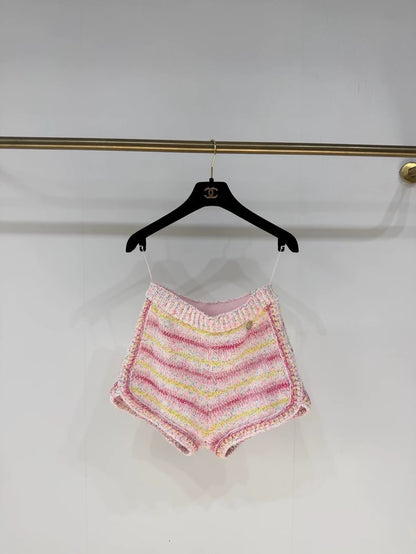 Chanel 24C pink Striped Shorts
