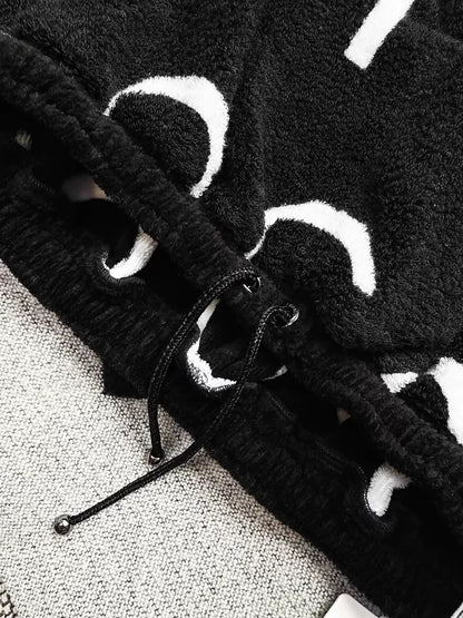 Chanel 23M black and white CC terry cloth top