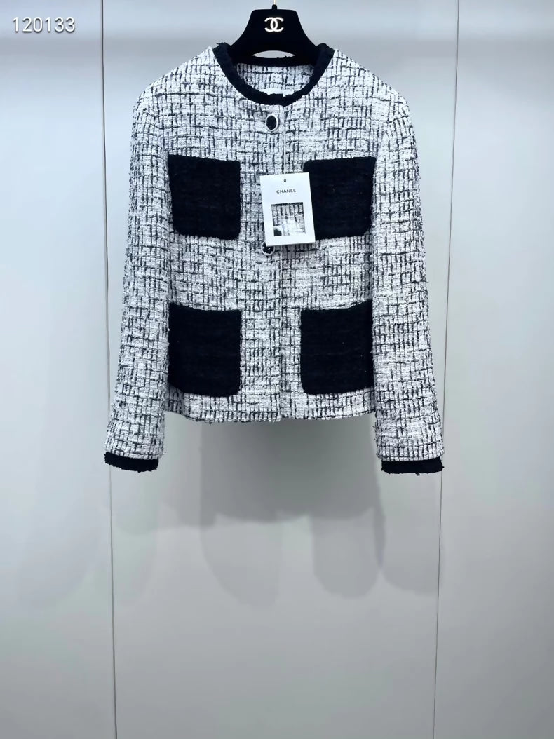 Chanel 22C Black and White Jacket