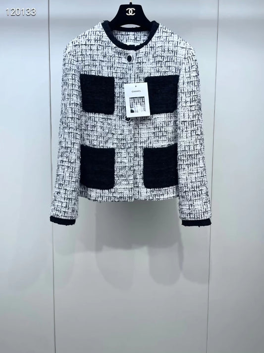 Chanel 22C Black and White Jacket