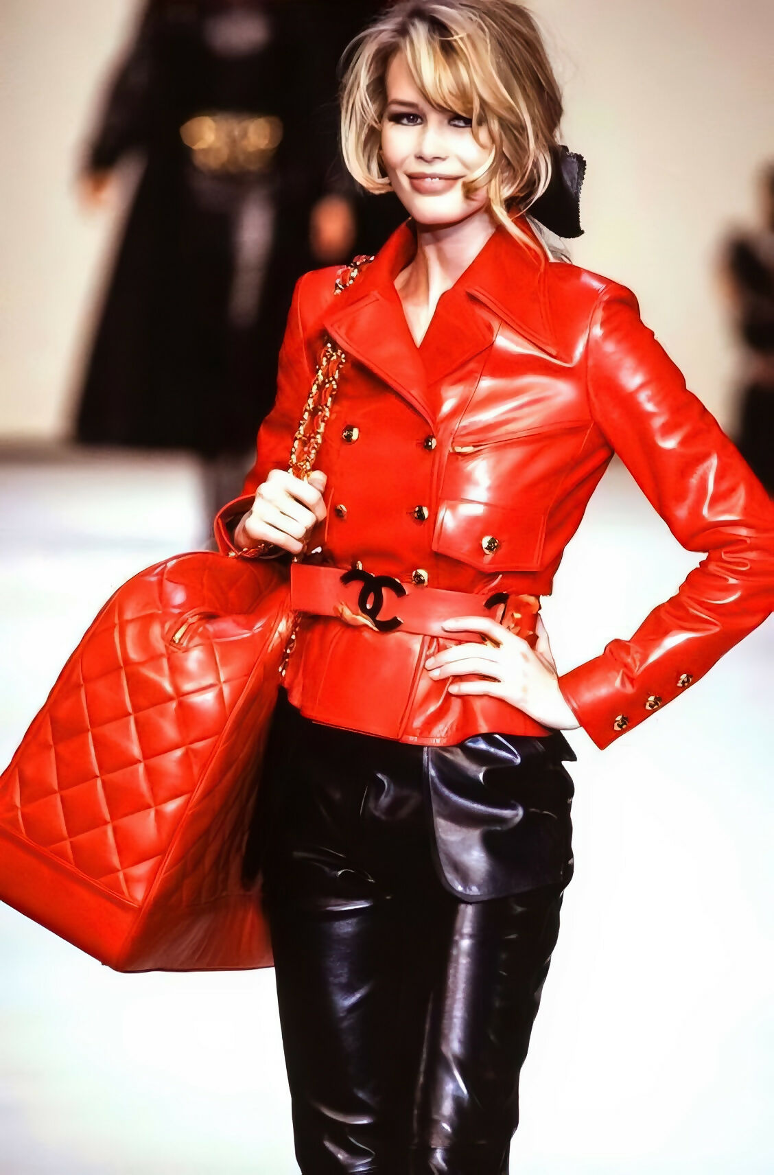 Chanel Pre-Fall 1992 Runway Belted Calfskin Jacket