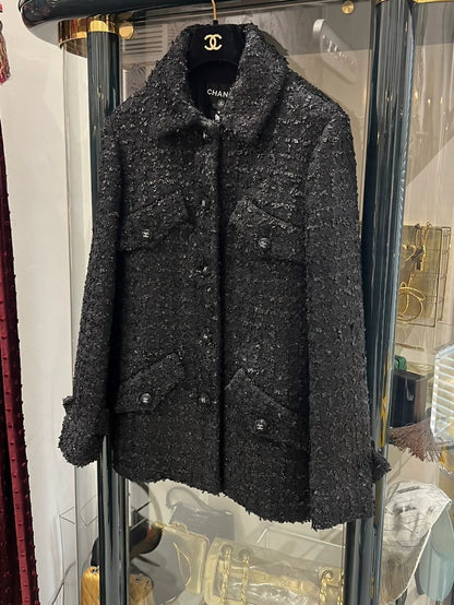 Chanel 22k black tweed jacket