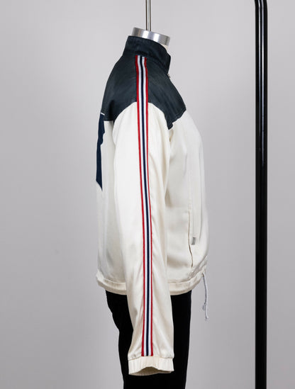 Chanel 2002 Spring/Summer Vintage Cream CC Logo Star Bomber Jacket