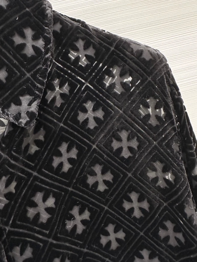 Chrome Hearts black velvet shirt