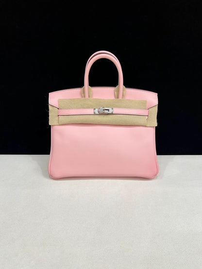 Hermes Birkin 25 Rose Sakura Swift Leather Palladium Hardware