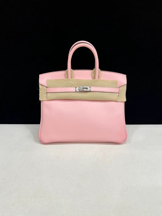 Hermes Birkin 25 Rose Sakura Swift Leather Palladium Hardware