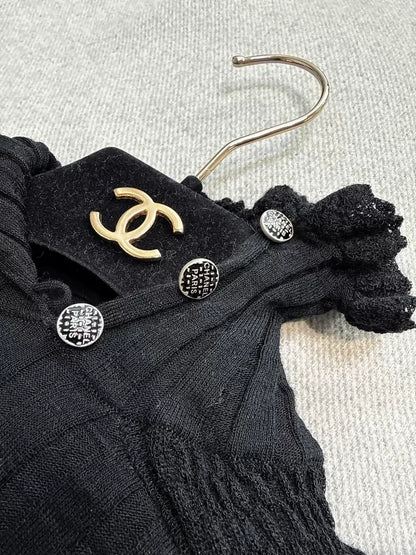 Chanel 16B Black Knit Top