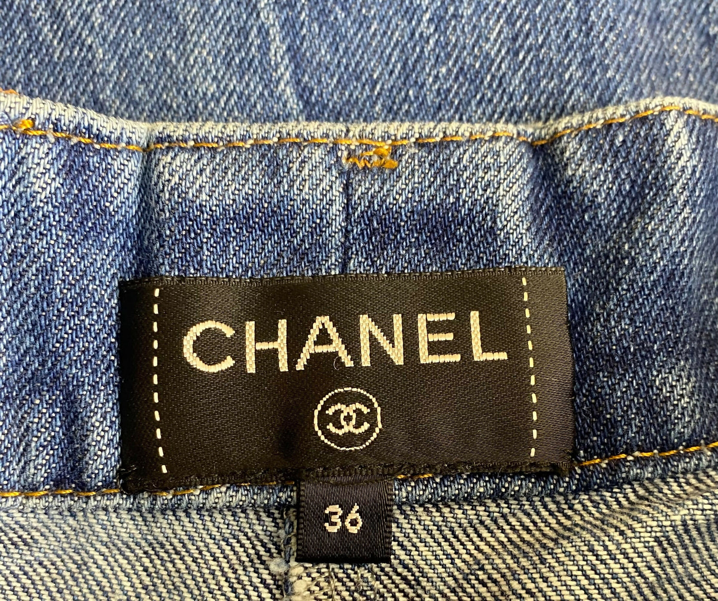 Chanel 19P Sand By The Sea Wide Leg Blue Jeans FR 36