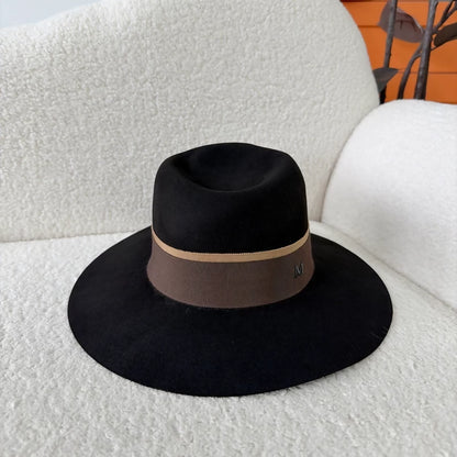 Maison Michel Color Block Wide Brim Hat