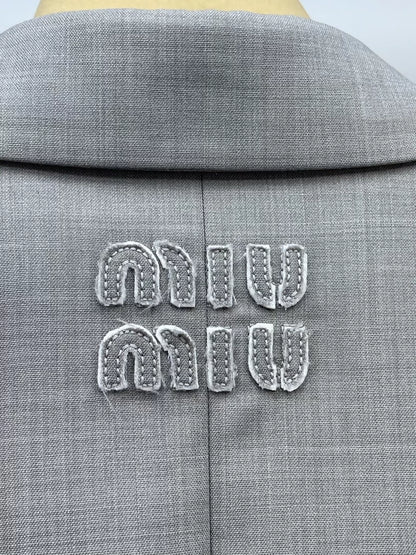 Miu Miu logo patch suit jacket