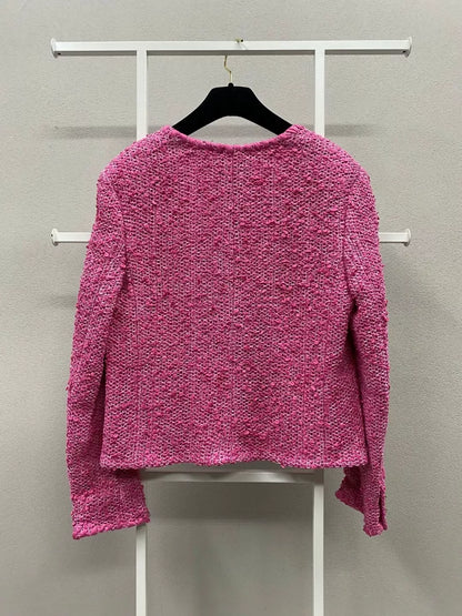 Chanel 21 pink tweed jacket