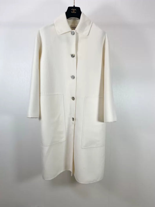 Hermes beige cashmere coat/overcoat