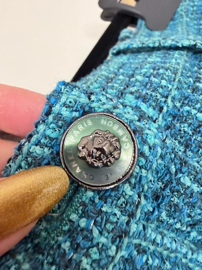Chanel 22P Blue Tweed pants