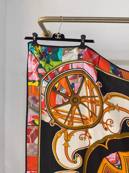 Hermes limited edition silk and cashmere scarf