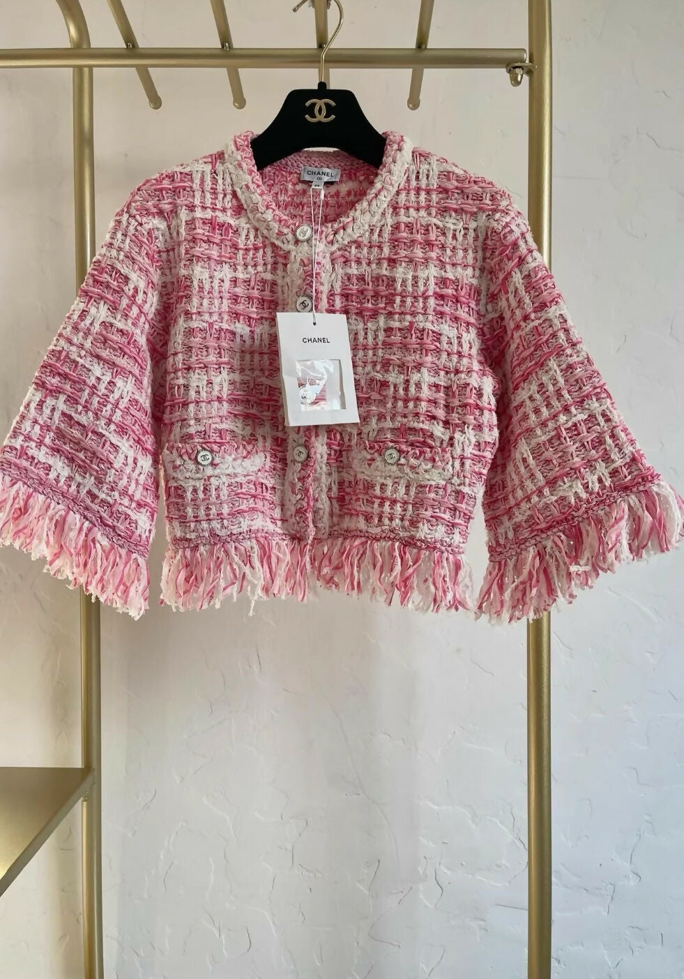 Chanel 24A Pink tweed Cardigan