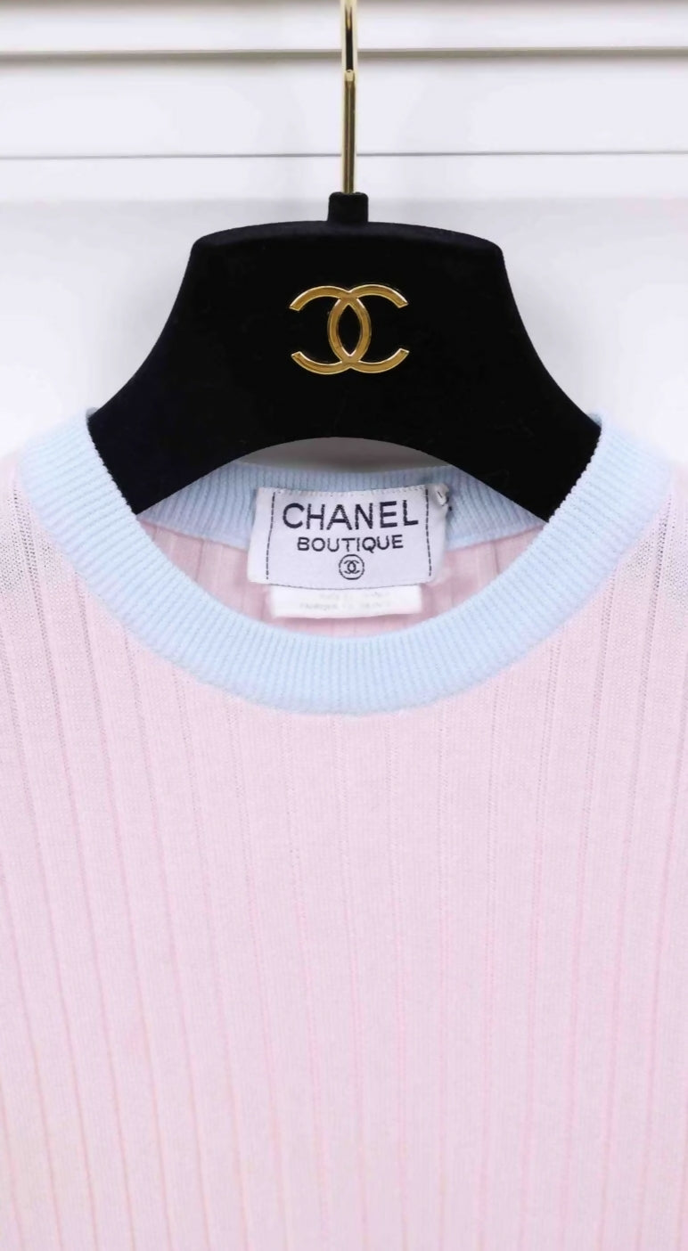 Chanel 97P Pink Blue Top