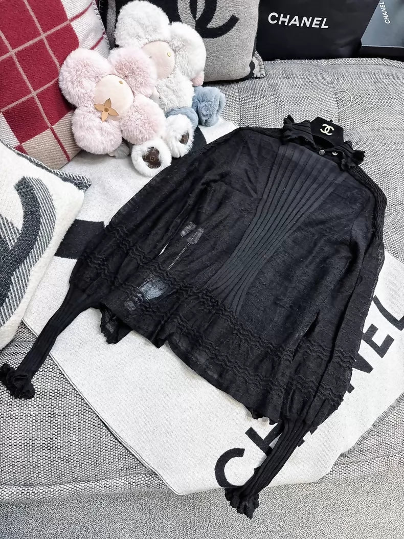 Chanel 16B Black Knit Top