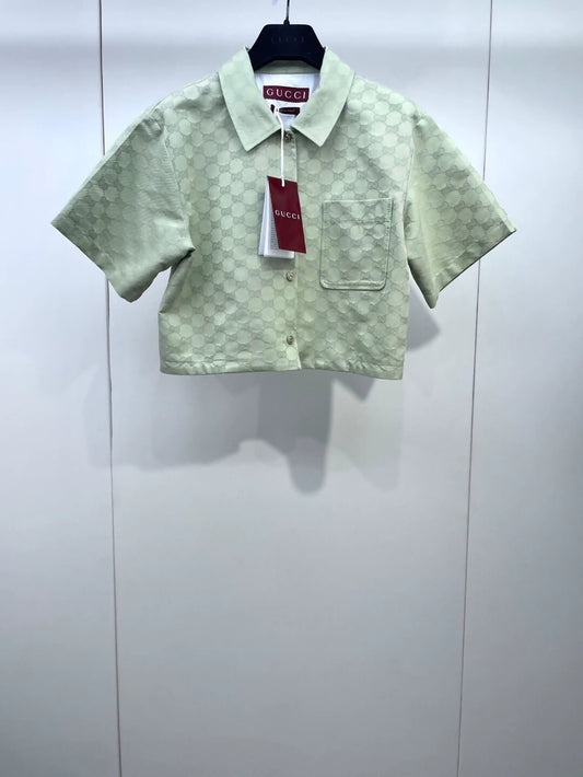 Gucci green crop shirt