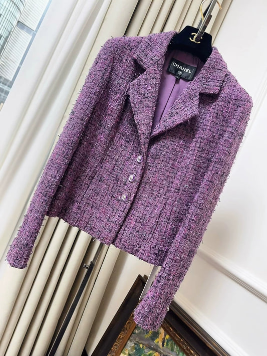 Chanel 22p purple tweed jacket