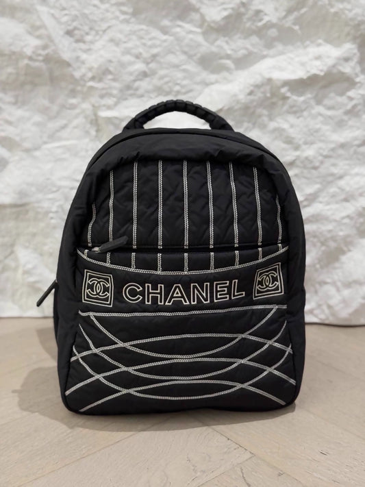 Chanel black sport backpack