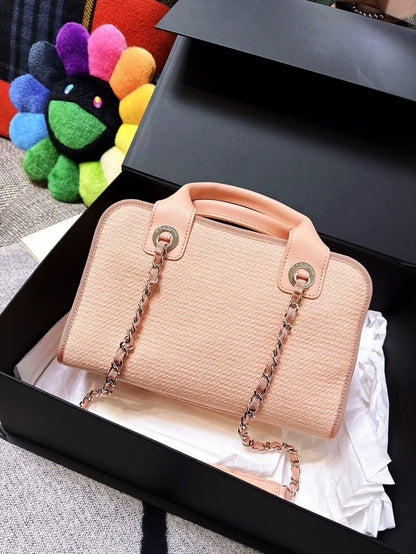 Chanel 22C Orange-Pink Mixed Color Beach Bag