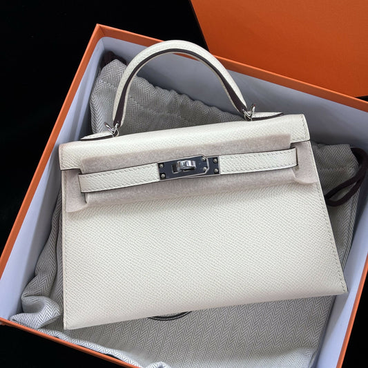 Hermès Mini Kelly 20 Nata Epsom with Palladium Hardware
