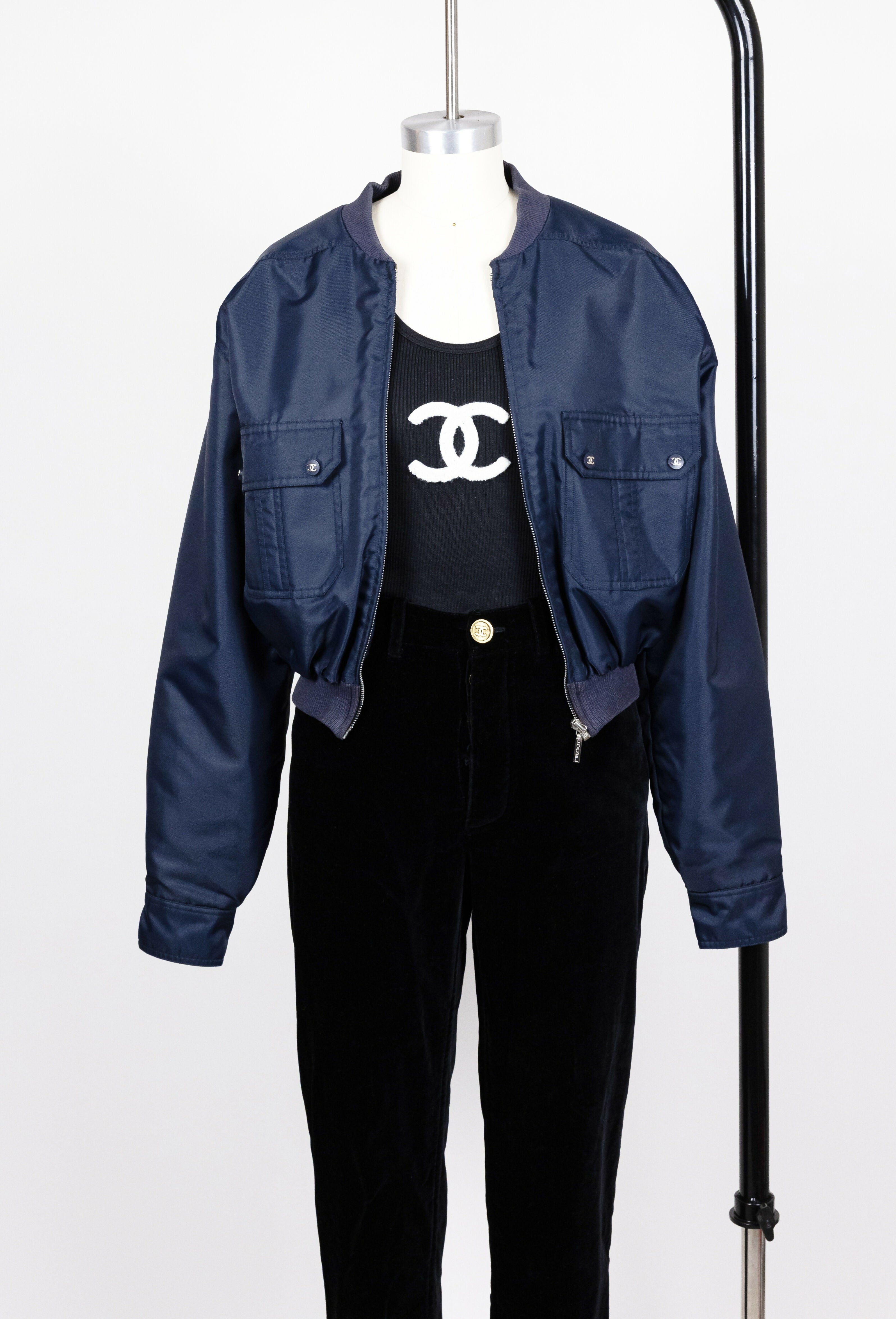 Chanel 1997 Vintage Navy Bomber Jacket – Wararni.com
