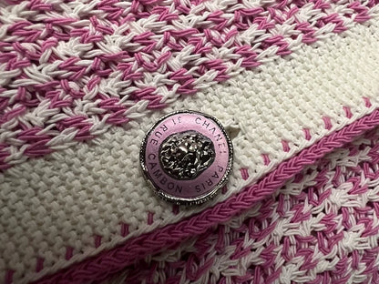 Chanel pink knit cardigan