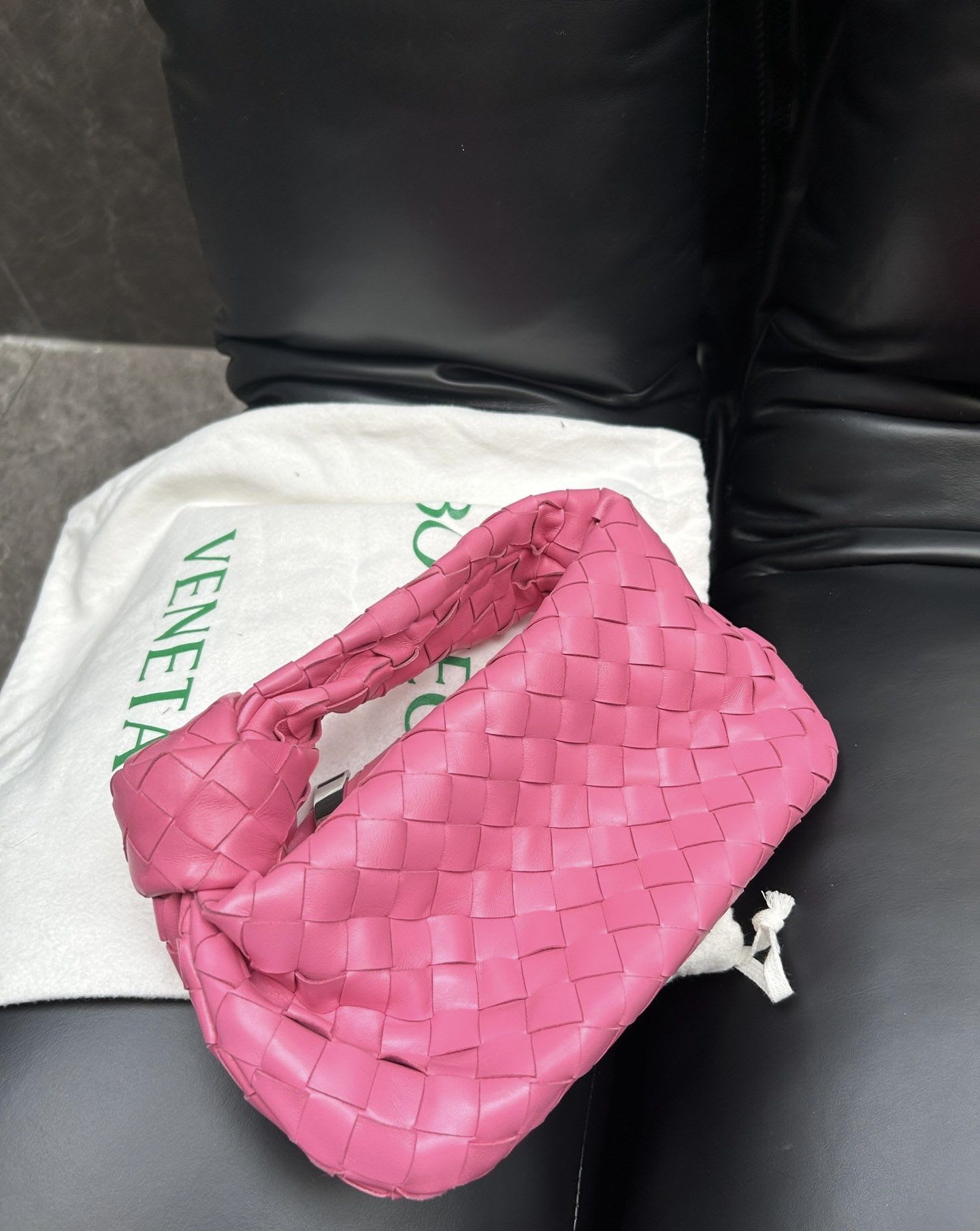 Bottega Veneta Bv Pink Woven Mini Jodie Tote - Mini Mini Bag - Used fashion item from Wararni