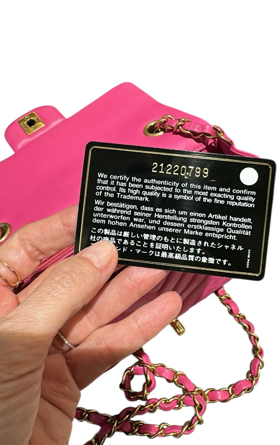 Chanel Hot Pink Chevron mini flap bag GHW