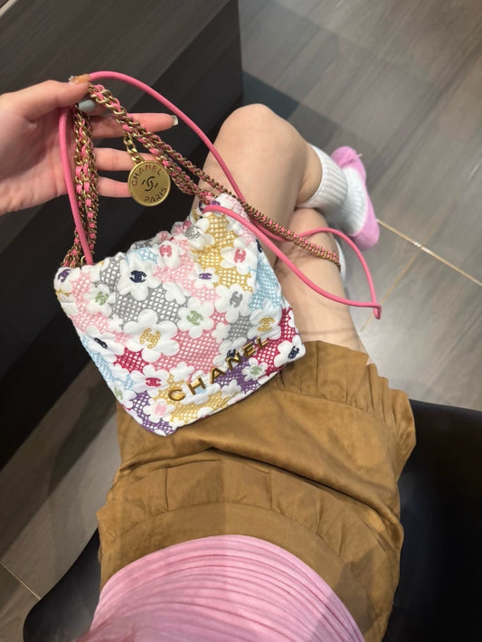 Chanel 24P mini bag with floral embroidery