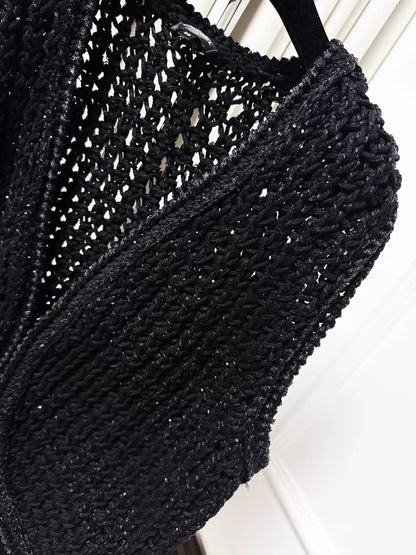 Chanel 22s black embroidered sequined knit vest