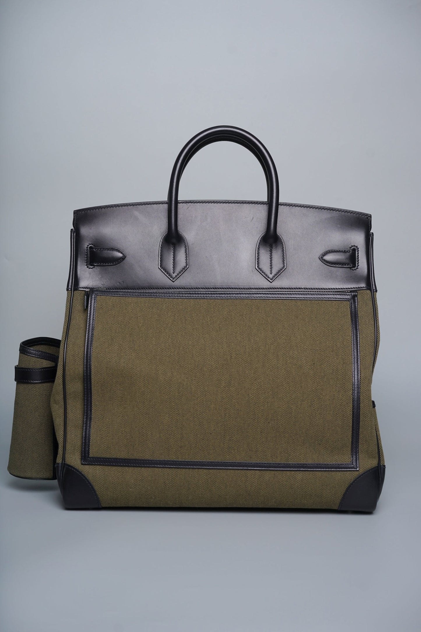 Hermes Birkin 40 HAC Cargo Vert Militaire Toile black Evercalf leather Palladium Hardware
