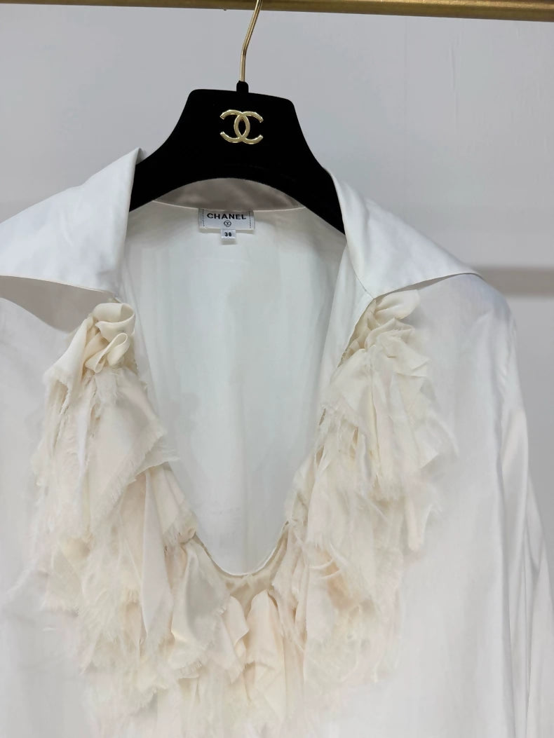 Chanel 20K white feather shirt