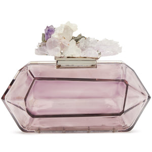 Chanel 12 Purple Crystal Minaudiere Clutch bag with silver hardware