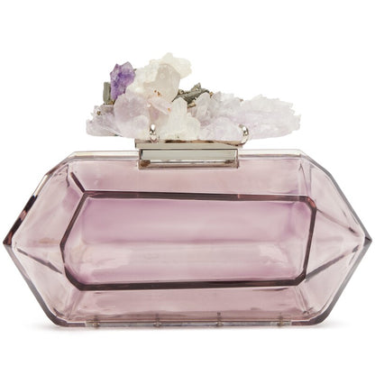 Chanel 12 Purple Crystal Minaudiere Clutch bag with silver hardware