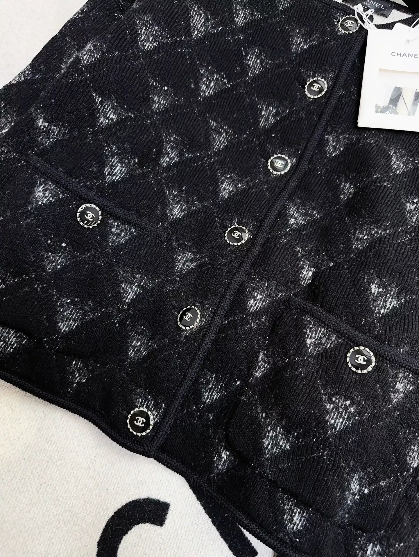 Chanel 21B Black Cashmere Cardigan