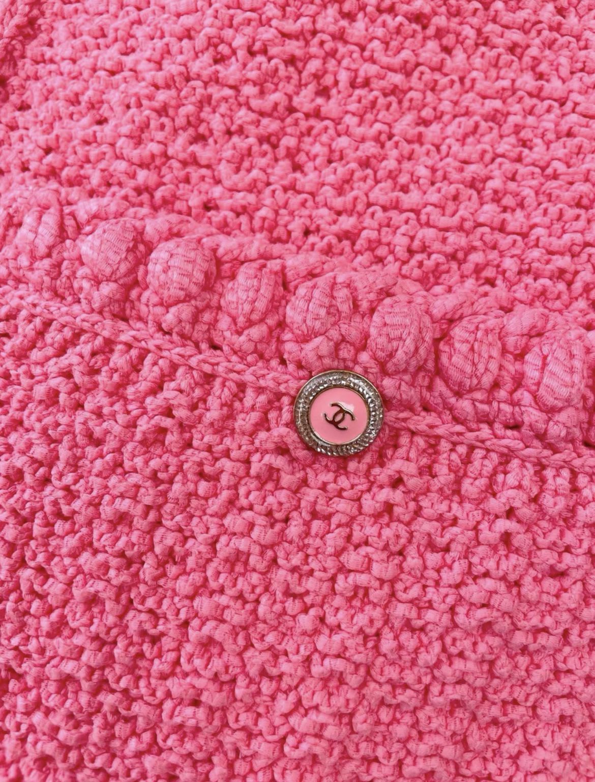 Chanel 22S pink knitted long vest