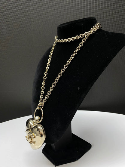 Chanel heart long chain necklace