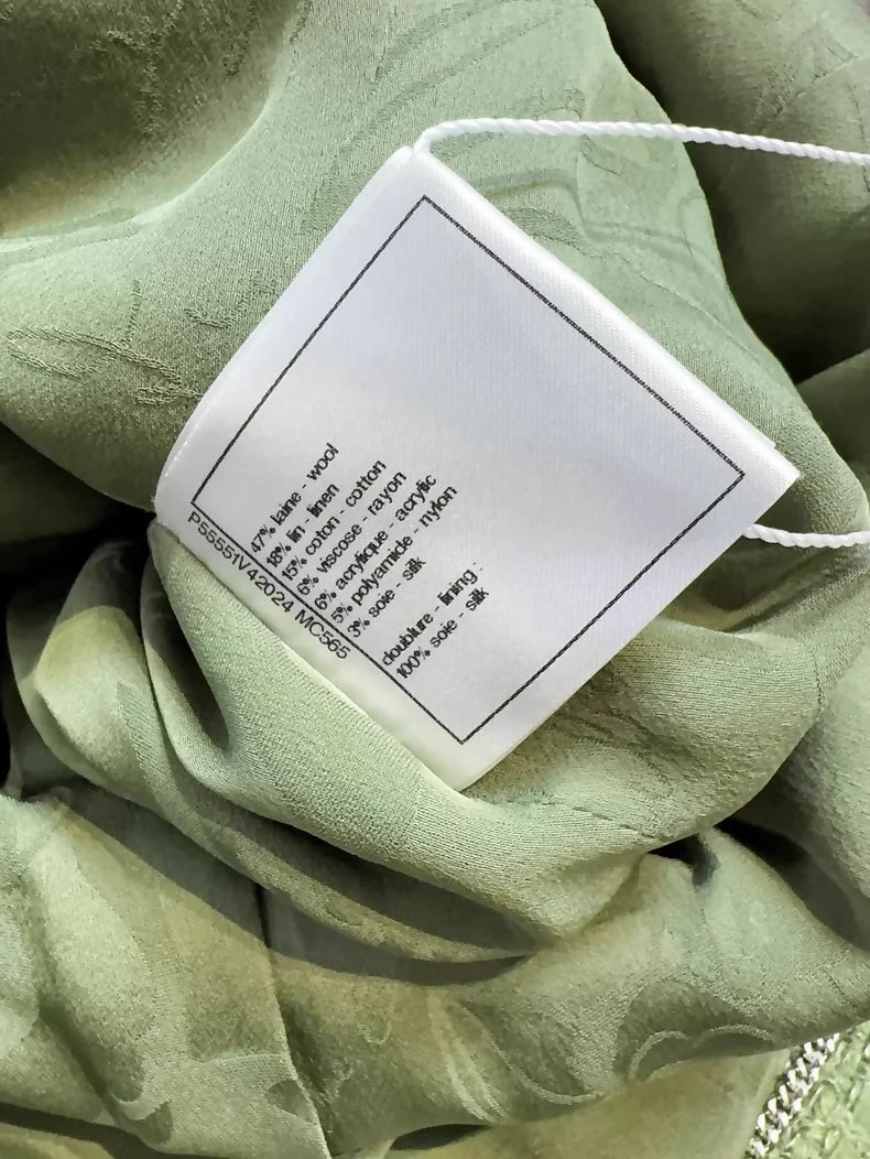 Chanel Cuba Collection runway piece, light green tweed jacket