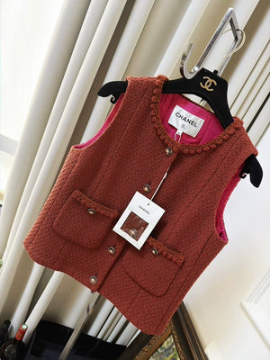 Chanel 24A  brown tweed vest