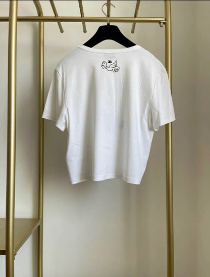 Chanel 22p white peace t-shirt 36