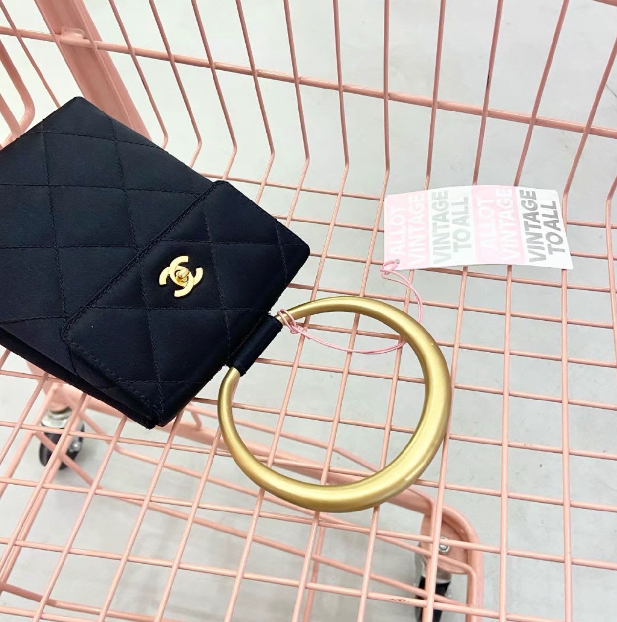 CHANEL Black Satin Handbag