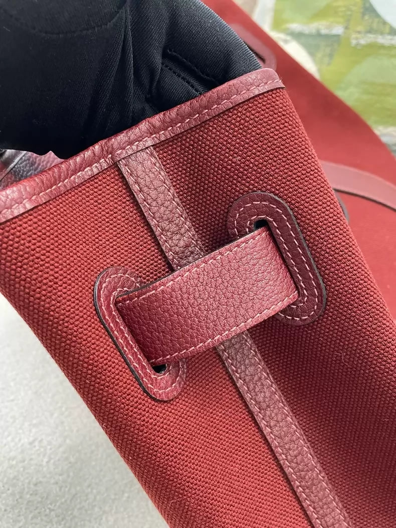 Hemes Petite Ceinture canvas and leather tote bag