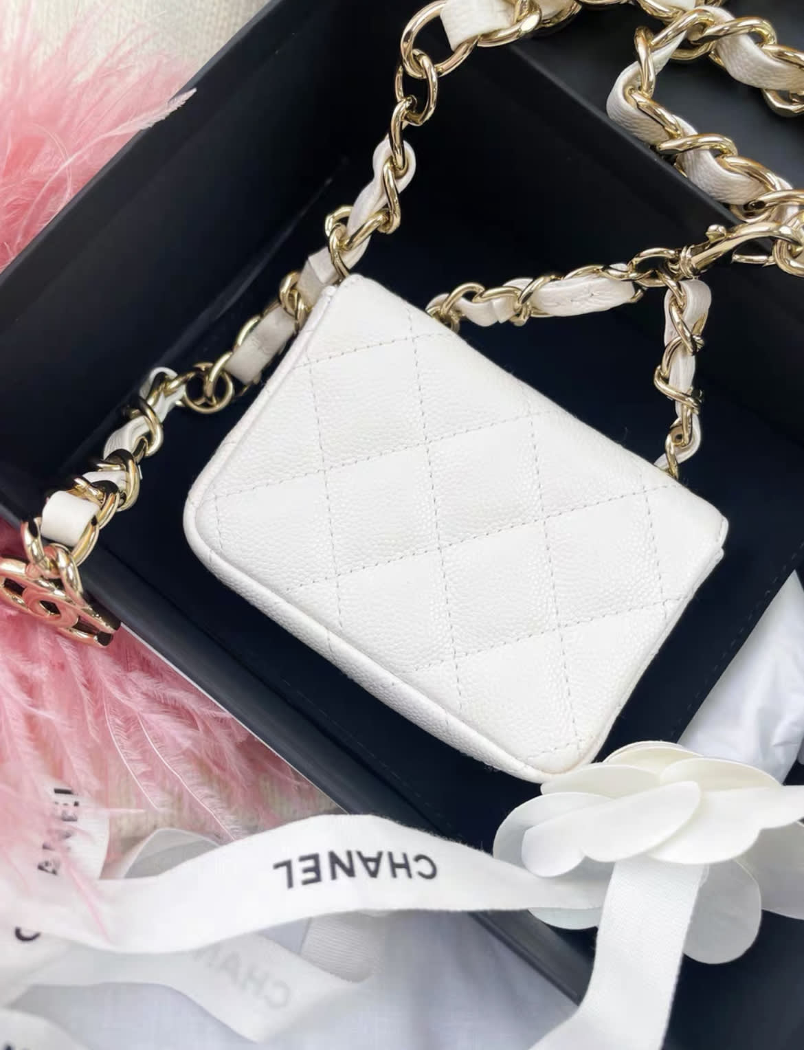 CHANEL ホワイト ラバーベルト CHANEL ホワイト ラバーベルト