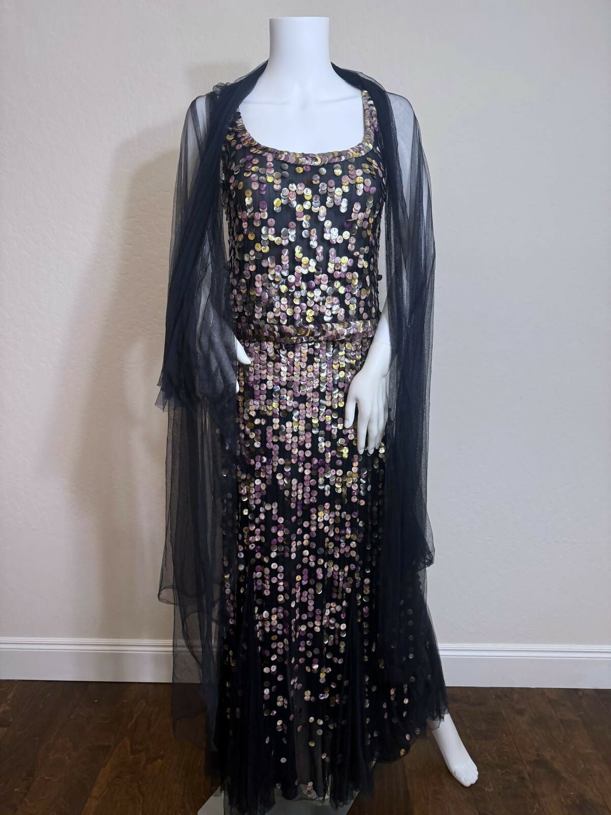 Chanel 2006 Cruise Navy Sequin Maxi Dress